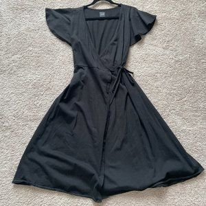 Wrap-Front Midi Dress